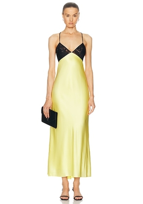 The Sei Lace Contrast Bias Dress in Limoncello - Yellow. Size 0 (also in 2, 4, 6, 8).