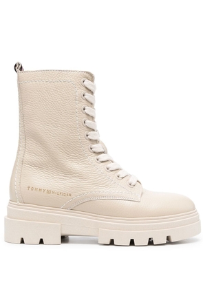 Tommy Hilfiger lace-up leather ankle boots - Neutrals