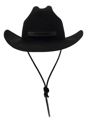 Ruslan Baginskiy Black Cowboy Hat With Logo Patch In Felt Woman