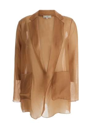 Antonelli Light Brown Semi-Transparent James Blazer In Silk Woman