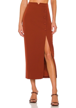 Camila Coelho Chelle Maxi Skirt in Brick,Red. Size XS.