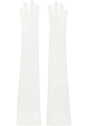Anna Sui SSENSE Exclusive White Floral Gloves