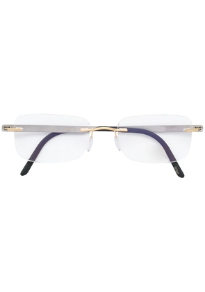 Silhouette rectangle-frame rimless glasses - Metallic