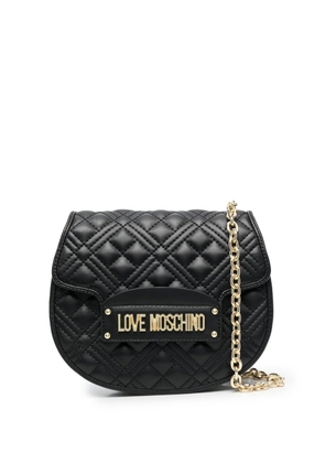Love Moschino quilted logo-plaque satchel bag - Black
