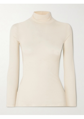 Commando - Stretch-modal And Cashmere-blend Turtleneck Top - Cream - x small,small,medium,large,x large