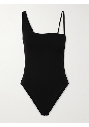 Max Mara - Clara Asymmetric Ruched Swimsuit - Black - x small,small,medium,large,x large
