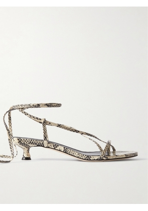 aeyde - Paige Snake-effect Leather Sandals - Animal print - IT36,IT36.5,IT37,IT37.5,IT38,IT38.5,IT39,IT39.5,IT40,IT40.5,IT41,IT41.5,IT42