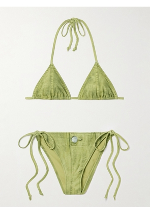 Acne Studios - Printed Triangle Bikini - Green - xx small,x small,small,medium,large