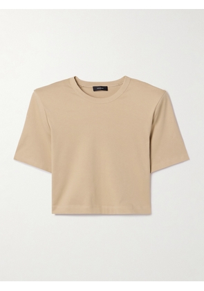 WARDROBE.NYC - Cropped Cotton-jersey T-shirt - Neutrals - xx small,x small,small,medium,large,x large