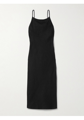 James Perse - Linen Midi Dress - Black - 0,1,2,3,4