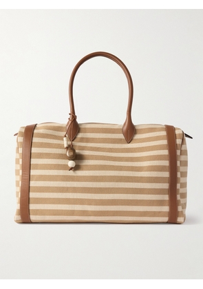 Hunting Season - Striped Embellished Leather-trimmed Canvas Weekend Bag - Brown - One size