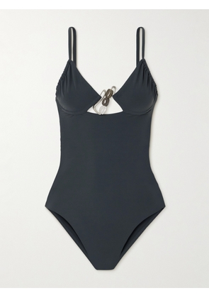 Christopher Esber - Nebula Embellished Underwired Swimsuit - Gray - UK 4,UK 6,UK 8,UK 10,UK 12,UK 14