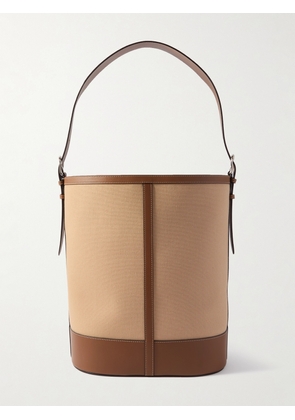 Hunting Season - Leather-trimmed Twill Bucket Bag - Neutrals - One size