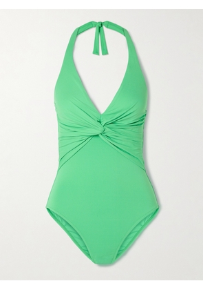 Melissa Odabash - Zanzibar Ruched Halterneck Swimsuit - Green - UK 6,UK 8,UK 10,UK 12,UK 14,UK 16