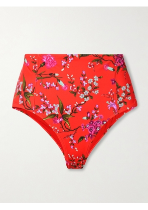 Erdem - Floral-print Bikini Briefs - Red - small,medium,large