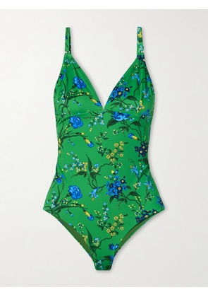 Erdem - Floral-print Swimsuit - Green - x small,small,medium,large