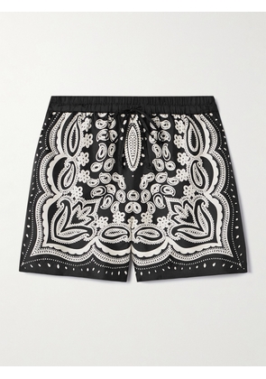 Nili Lotan - Frances Bandana-print Silk-twill Shorts - Black - x small,small,medium,large,x large