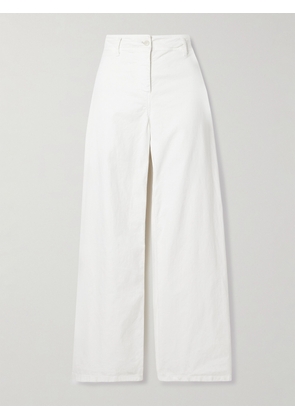 Nili Lotan - Megan Cotton-blend Twill Wide-leg Pants - White - US00,US0,US2,US4,US6,US8,US10,US12