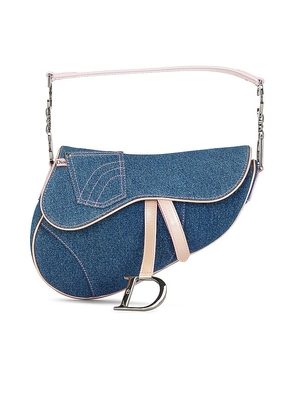 FWRD Renew Dior Denim Saddle Bag in Blue.