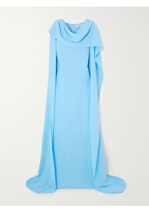 Oscar de la Renta - Draped Stretch-silk Crepe Gown - Blue - x small,small,medium,large,x large