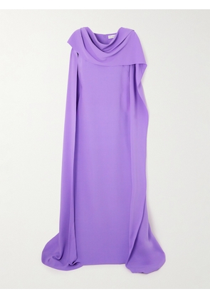 Oscar de la Renta - Draped Stretch-silk Crepe Gown - Purple - x small,small,medium,large,x large