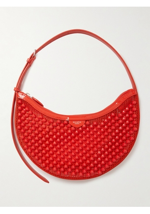 Alaïa - Demi Embellished Leather-trimmed Mesh Shoulder Bag - Red - One size