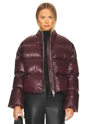 Bacon Storm Fury Puffer in Burgundy. Size XS.