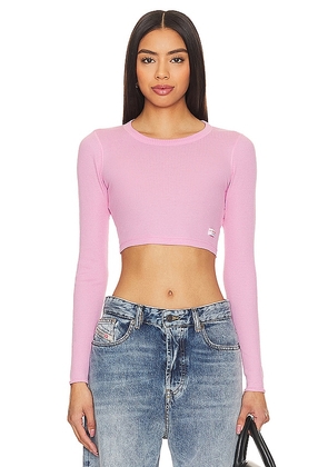 Alexander Wang Cropped Crewneck Tee in Pink. Size S.