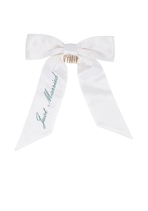 Gigi & Olive Embroidered Classic Bow in White.