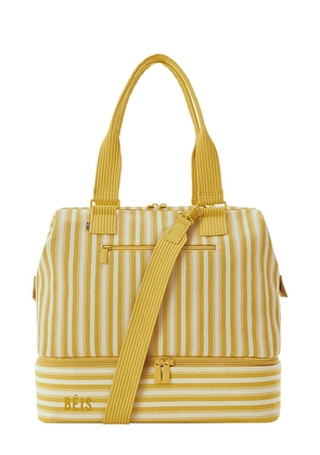 BEIS The Summer Stripe Mini Weekend Bag in Mustard.