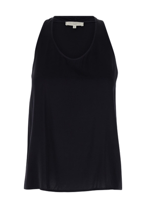 Antonelli Black Sleeveless And Flared Top In Silk Blend Woman