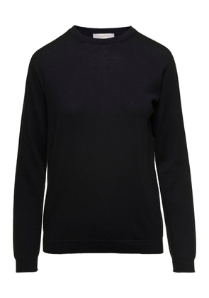 Antonelli Black Crew Neck Sweater In Cashmere Blend Woman