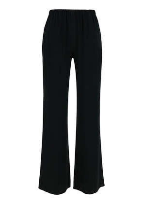 Antonelli Black Loose Pants With Elastic Waistband In Silk Blend Woman