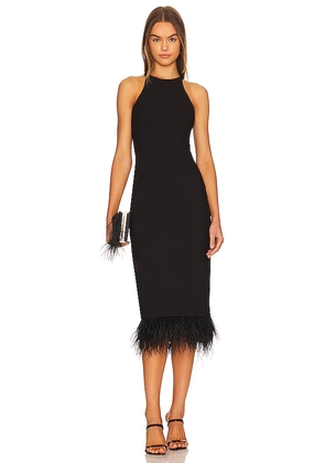 LIKELY Chandler Midi Dress in Black. Size 2.