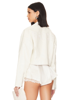 Lovers and Friends Bride Moto Jacket in White. Size XXS.