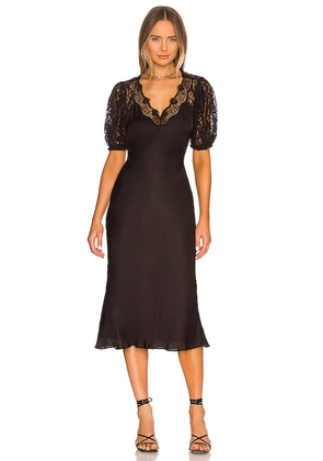 Tularosa Harper Midi Dress in Black. Size S.