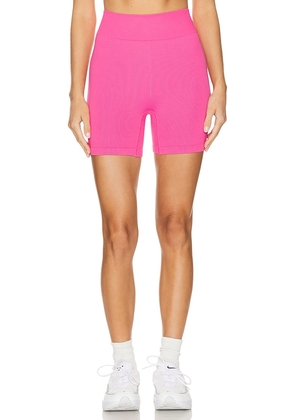 THE UPSIDE Ribbed Seamless Spin Short in Pink. Size M, S, XS.