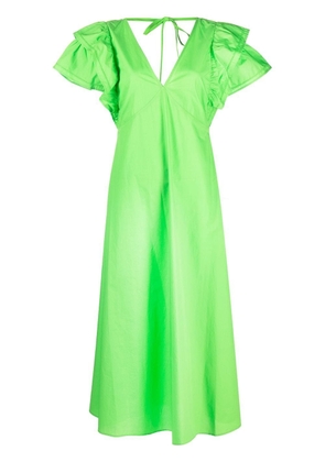Tommy Hilfiger ruffle sleeve long dress - Green