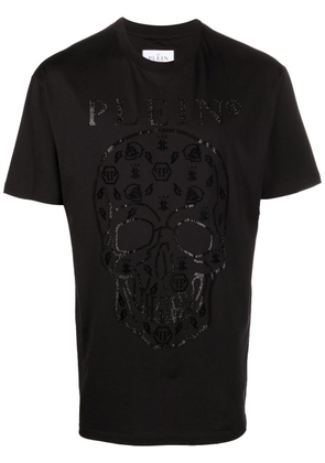 Philipp Plein embellished logo-print detail T-shirt - Black