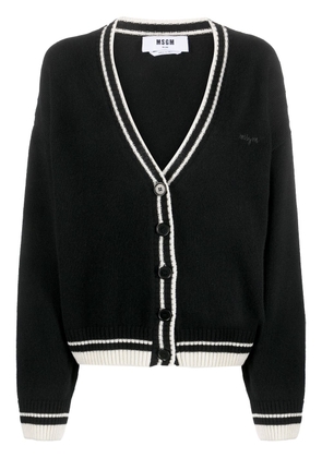 MSGM striped-edge wool-cashmere cardigan - Black