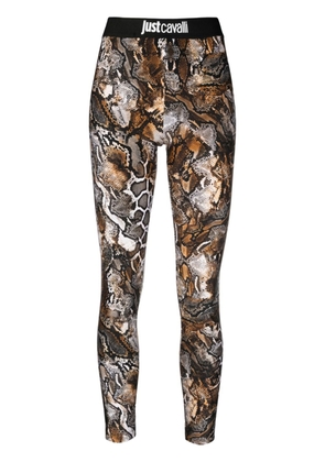 Just Cavalli snakeskin-print elasticated leggings - Neutrals