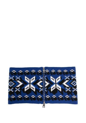 ETRO intarsia-knit zip-up neckband - Blue