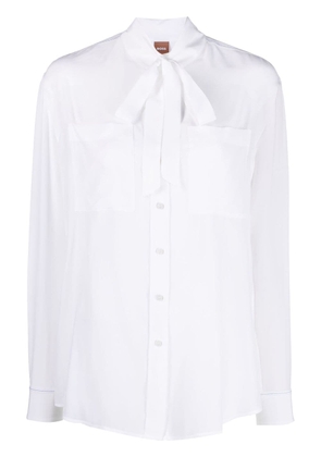 BOSS bow-detailed shirt - White