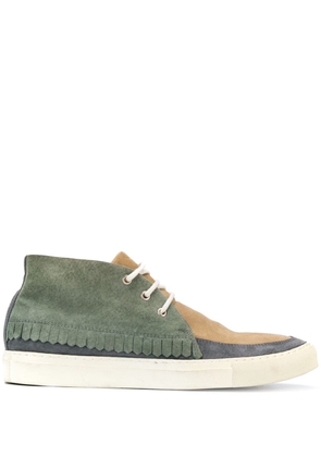 Comme Des Garçons Pre-Owned patchwork lace-up sneakers - Green