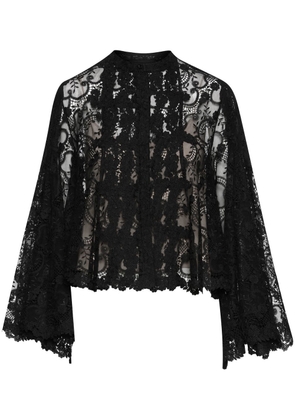 Oscar de la Renta floral-lace detail blouse - Black