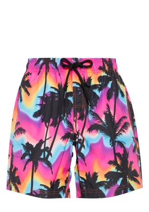 Sundek palm tree-print swim shorts - Pink