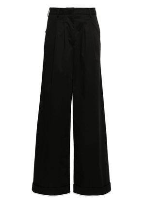 Palm Angels logo-tag pleated straight trousers - Black
