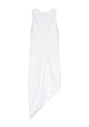 Genny sequin-embellished asymmetric midi dress - White