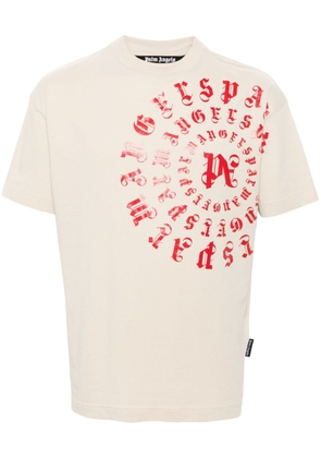 Palm Angels logo-print cotton T-shirt - Neutrals