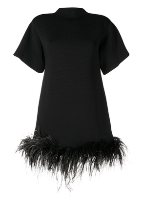 Rachel Gilbert Rita feather-trim mini dress - Black